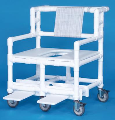 IPU IPU Bariatric Shower Chair ipu Fixed Arm PVC Frame Mesh Back 21 Inch Height - BSC880