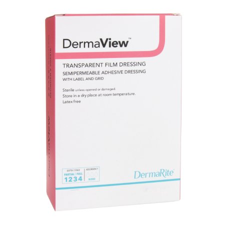 DermaView - Transparent Film Dressing Rectangle 4 X 5 Inch 2 Tab Delivery With Label Sterile - 00251E