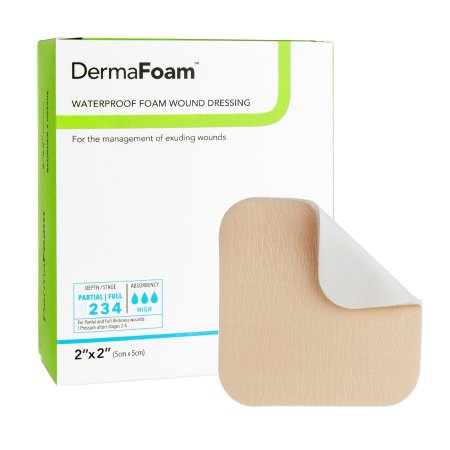 DermaFoam - Foam Dressing 2 X 2 Inch Square Non-Adhesive without Border Sterile - 00290E