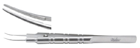 Miltex Miltex Tying Forceps Tennant 4 Inch OR Grade Stainless Steel (German) NonSterile NonLocking Round Thumb Handle Curved Extra Delicate Smooth Jaws w/6 mm Long Platform - 18-924
