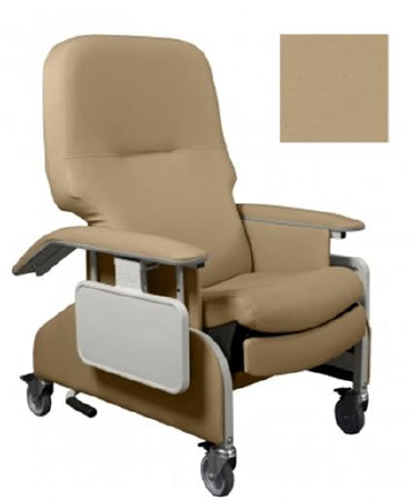 Graham-Field Lumex Deluxe Clinical Care Drop Arm Recliner Vintage Gold Vinyl Upholstered Four Swivel Casters, 2 with Locks, 1 Directional Four Swivel Casters, 2 with Locks, 1 Directional - FR566DG401