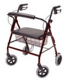 Graham-Field Lumex Walkabout Contour Imperial Bariatric 4 Wheel Rollator Burgundy Aluminum Frame - RJ4405R