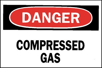 Brady - Door Sign Caution Danger Compressed Gas - 19035703
