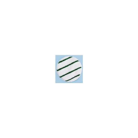 Saalfeld Redistribution Rubbermaid Carpet Bonnet Pad 21 Inch White / Green Stripe - FGP27100WH00