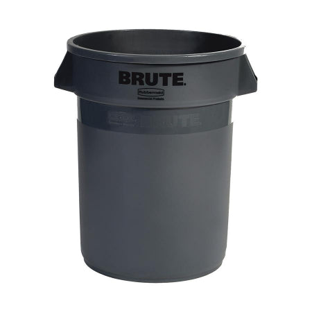 Saalfeld Redistribution Brute Trash Can BRUTE 32 gal. Round Gray Plastic Open Top - FG263200GRAY