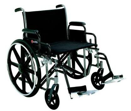 Merits Health Products Bariatric Wheelchair Voyageur Heavy Duty Dual Axle Desk Length Arm Removable Arm Style Composite Mag Wheel Black Upholstery 20 Inch Seat Width 400 Lbs. Weight Capacity - N473WMDZMU
