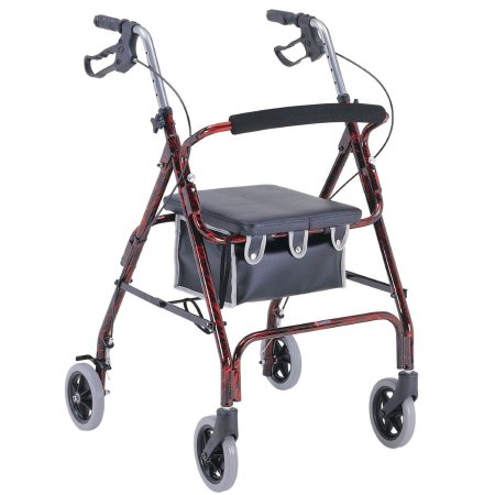 Merits Health Products 4 Wheel Rollator Merits Red Lightweight Aluminum Frame - W462RED