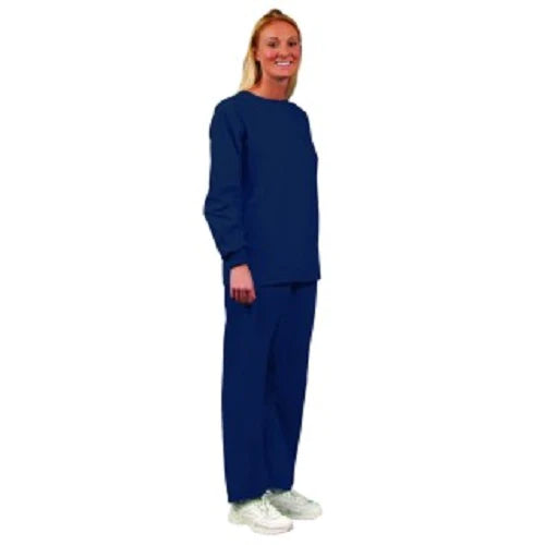 Fashion Seal Uniforms - Scrub Shirt 2X-Large Navy Blue Without Pockets Long Set-In Sleeve Unisex - 6740-2XL