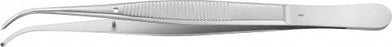 Aesculap - Tissue Forceps 145 mm Stainless Steel NonSterile NonLocking Thumb Handle Curved 1 X 2 Teeth - BD527R