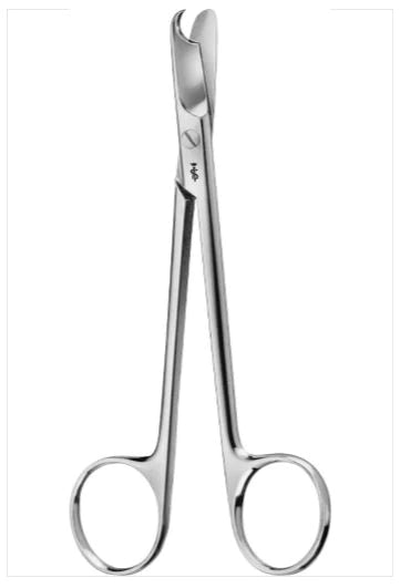 Aesculap - Ligature Scissors 5-1/4 Inch Length Surgical Grade Stainless Steel NonSterile Finger Ring Handle Straight Blunt Tip / Blunt Tip - BC803R