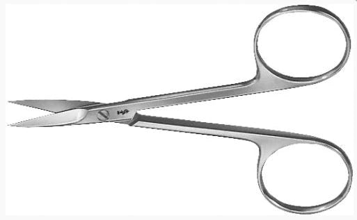 Aesculap - Iris Scissors 3-1/2 Inch Length Surgical Grade Stainless Steel NonSterile Finger Ring Handle Straight Sharp Tip / Sharp Tip - BC100R
