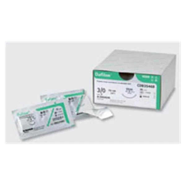 Dafilon - Suture with Needle Nonabsorbable Uncoated Blue Suture Monofilament Nylon Size 3 - 0 45 cm Suture 1-Needle 19 mm Length 3/8 Circle Reverse Cutting Needle - G0936243