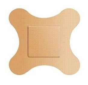 Dukal American White Cross Adhesive Strip 2-7/8 X 3 Inch Fabric 4-Wing Tan Sterile - SV3ER