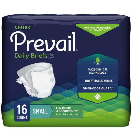 Prevail - Unisex Adult Incontinence Brief Small Disposable Heavy Absorbency - PV-011