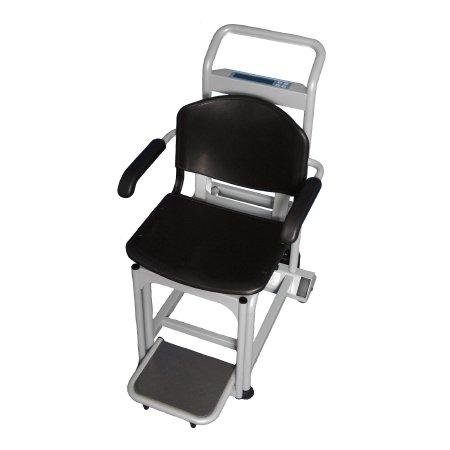 Health O Meter - Chair Scale Digital LCD Display 600 lbs./ 272 kg Capacity Black / Gray AC Adapter / Battery Operated - 2595KL