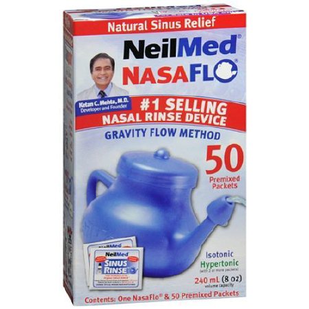 Neilmed Products Neilmed Nasaflo Neti Pot Saline Nasal Rinse Kit 50 Packets - 70592800816