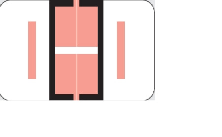 Wilmer Barkley Pre-Printed Label Chart Tab I | I Black / Salmon / White 15/16 X 1-5/8 Inch - W-5119-I