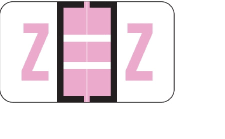 Wilmer Barkley Pre-Printed Label Chart Tab Z | Z Black / Lavender / White 15/16 X 1-5/8 Inch - W-5138-Z