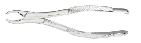 Miltex Miltex Pedodontic Extracting Forceps English 6-1/2 Inch OR Grade Stainless Steel (German) NonSterile NonLocking Plier Handle w/Spring Curved Smooth Beaks - DEF150S