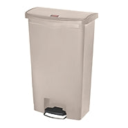 Saalfeld Redistribution Slim Jim Trash Can 18 gal. Rectangular Beige Plastic Step On - 1883460