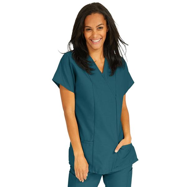 ComfortEase by Medline Shirt Scrub Comfortease 8851 Crossover Unisex X-Large Caribbean Blue Ea - 8851JCBXL