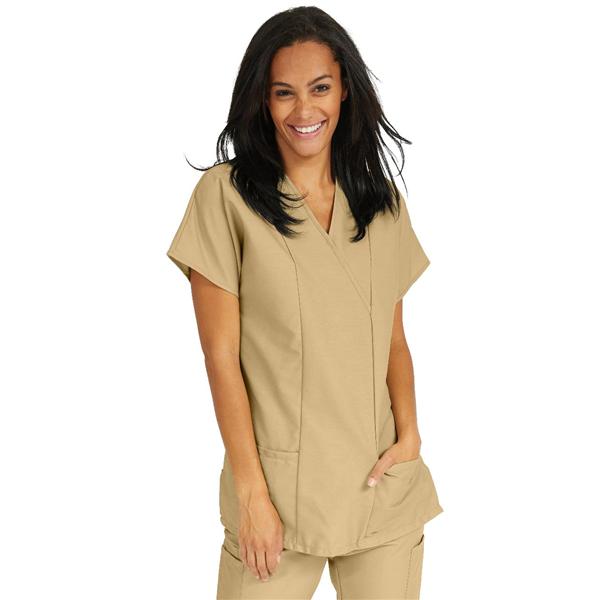 ComfortEase by Medline Shirt Scrub Comfortease 8851 Crossover Unisex Small Khaki Ea - 8851JKKS