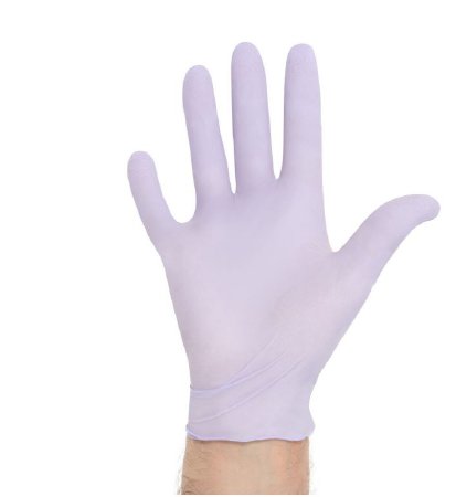 O&M Halyard Inc Halyard Lavender Exam Glove X-Small NonSterile Nitrile Standard Cuff Length Textured Fingertips Lavender Not Chemo Approved - 52816