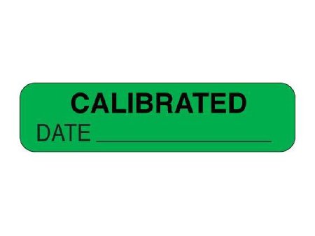 Shamrock Scientific - Pre-Printed Label Advisory Label Green CALIBRATED / DATE _____ Black Quality Control Label 5/16 X 1-1/4 Inch - UPCR-1306