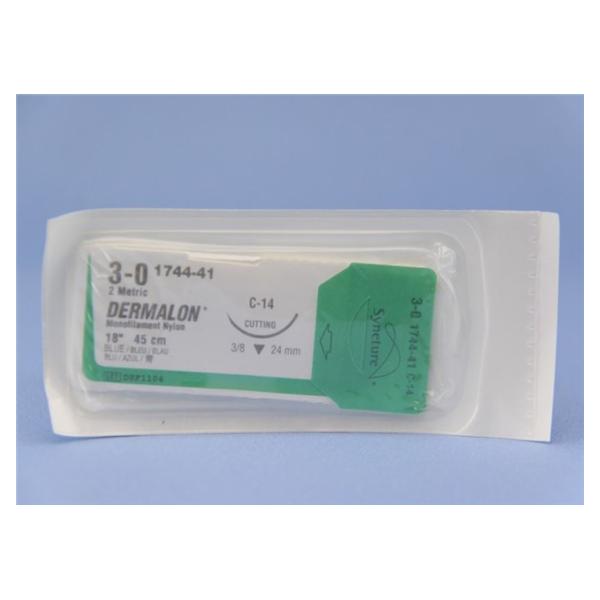 Medtronic MITG-Covidien Suture 3-0 Nylon C-14 Dermalon Blue 18