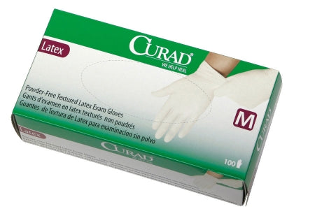 Curad - Exam Glove Small NonSterile Latex Standard Cuff Length Fully Textured Beige Not Chemo Approved - Medline - CUR8104
