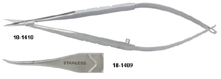 Miltex Miltex Iris Scissors 4-1/8 Inch Length OR Grade Stainless Steel (German) NonSterile Thumb Handle w/Spring Curved Blade Sharp/Sharp - 18-1409