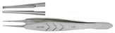 Miltex Tissue Forceps McPherson 4 Inch Straight 0.4 mm Tip, 1 X 2 Teeth, Tying Platform - 18-930