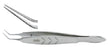 Miltex Miltex Implant Forceps Kelman-McPherson 4 Inch OR Grade Stainless Steel (German) NonSterile NonLocking Thumb Handle Angled Smooth Jaws w/7.5 mm Long Platform - 18-931