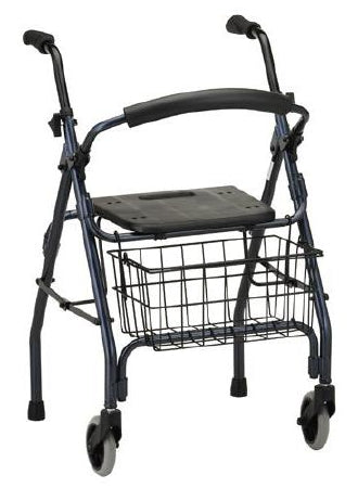 Nova Ortho-Med Cruiser II 2 Wheel Rollator Blue Adjustable Height Aluminum Frame - 4201BL