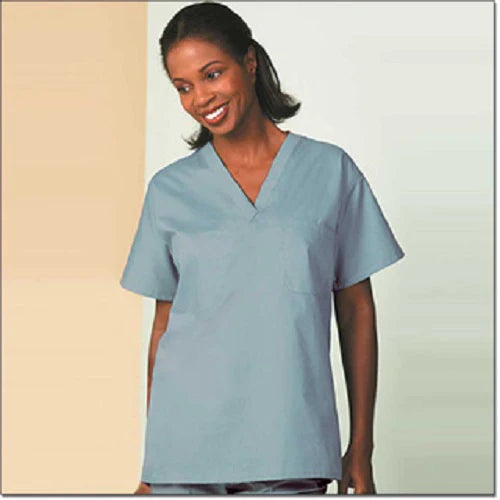 Fashion Seal Uniforms - Scrub Shirt 3X-Large Misty 1 Pocket Short Sleeve Unisex - 6795-3XL