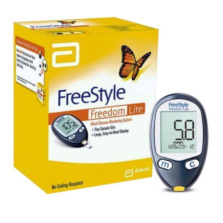 FreeStyle Lite - Blood Glucose Meter 5 Second Results Stores Up To 400 Results No Coding Required - 99073070914