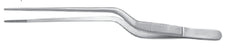 Miltex Padgett Dressing Forceps Jansen 7-1/2 Inch Surgical Grade Stainless Steel NonSterile NonLocking Bayonet Handle Straight Serrated Tips - PM-4279