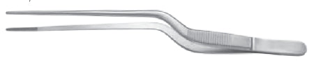Miltex Padgett Dressing Forceps Jansen 7-1/2 Inch Surgical Grade Stainless Steel NonSterile NonLocking Bayonet Handle Straight Serrated Tips - PM-4279