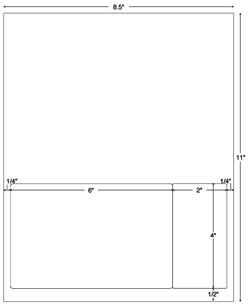 Tabbies Integrated Label Forms - 6"Wx4"H / 2"Wx4"H, 1500 per Case - 59916