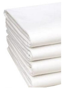 Standard Textile Bed Sheet Fitted 54 X 80 X 9 Inch White Cotton 60% / Polyester 40% Reusable - 3545100