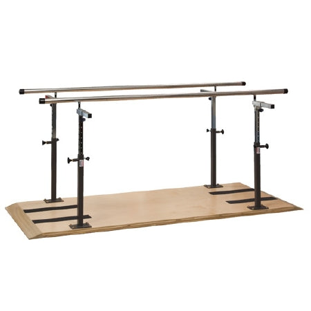 Clinton Industries Parallel Bar Plywood Base, Stainless Steel Handrails 7 Foot X 18 to 28 X 26 to 39 Inch Satin Finish - 39142