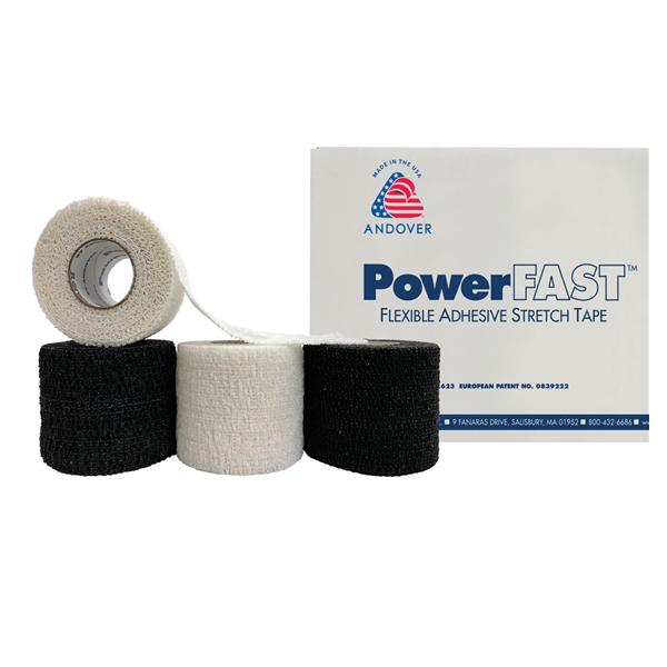 Andover Coated Products Tape Stretch Powerfast Synthetic Fabric 2"X7.5Yd Cohesive White 24/Ca - 4320WH-024