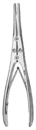 Miltex - Septum Morselizer Forceps Wright-Rubin 7-5/8 Inch OR Grade German Stainless Steel NonSterile NonLocking Plier Handle with Spring Straight Serrated Tip - 20-550