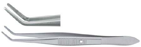 Miltex Miltex Utility Forceps Nugent 4-1/4 Inch OR Grade Stainless Steel (German) NonSterile NonLocking Thumb Handle Curved Cross Serrated Jaws - 18-958