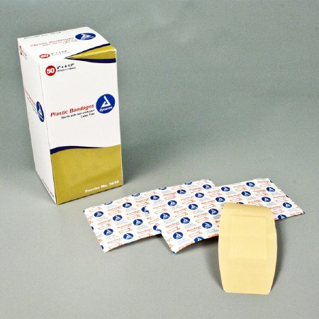 Dynarex Dynarex Adhesive Strip 2 X 4-1/2 Inch Plastic Rectangle Tan Sterile - 3634