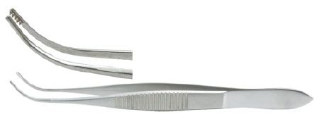 Miltex Miltex Extra-Capsular Forceps Schweiger 3-3/4 Inch OR Grade Stainless Steel (German) NonSterile NonLocking Thumb Handle Curved 4 X 5 Teeth - 18-1058
