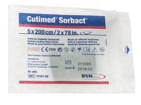 BSN Medical Cutimed Sorbact Impregnated Dressing 2 X 78.7 Inch Gauze Sorbact Sterile - 7216700