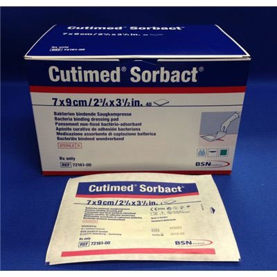 Cutimed Sorbact - Impregnated Dressing 2-3/4 X 3-1/2 Inch Film / Hydropolymer Matrix / Sorbact Mesh DACC Sterile - 7216110