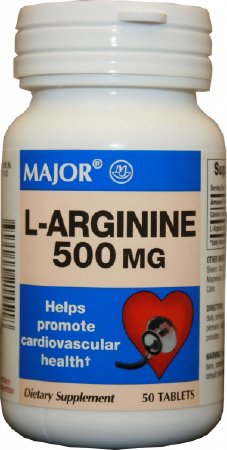 Major Pharmaceuticals Major Dietary Supplement L-Arginine 500 mg Strength Tablet 50 per Bottle - 904421551