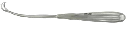 Miltex Miltex Adenoid Curette 8-15/16 Inch Length Single-ended Hollow Handle with Grooves Size 3, 17 mm Tip Reverse Curved Loop Tip - 20-813